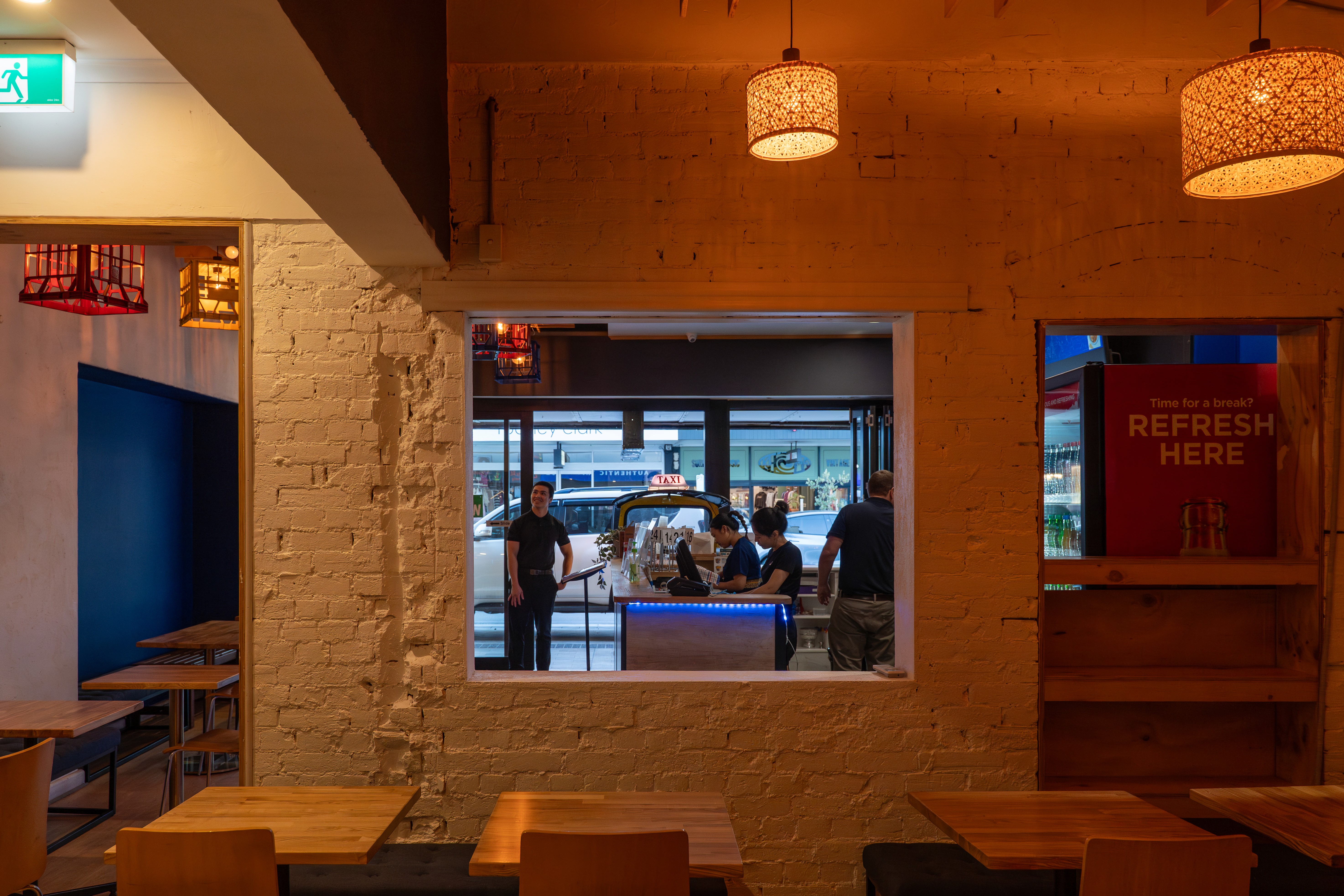 The service counter at Rim Thang Thai Glenelg, where Choo Chee curry is cooked fresh each night